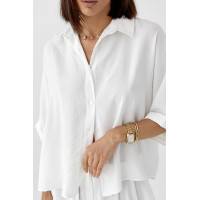 Костюм вільного крою із шортами та сорочкою  білий колір