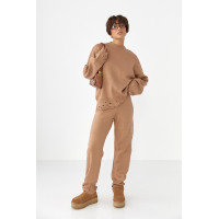 Трикотажний костюм з рваним ефектом  світлокоричневий колір