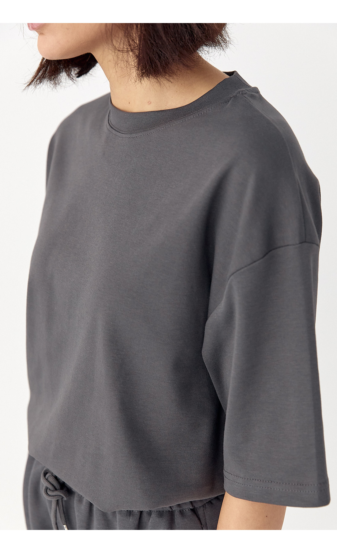 Однотонна базова футболка  сірий колір