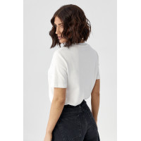 Футболка з вирізом у формі серця  молочний колір