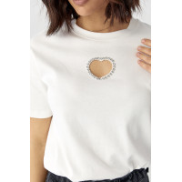 Футболка з вирізом у формі серця  молочний колір