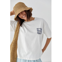 Футболка з принтом California  молочний колір