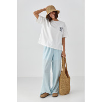 Футболка з принтом California  молочний колір