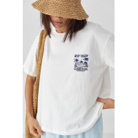 Футболка з принтом California  молочний колір