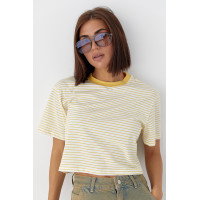 Футболка у смужку вільного крою  жовтий колір