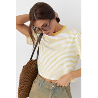 Футболка у смужку вільного крою  жовтий колір