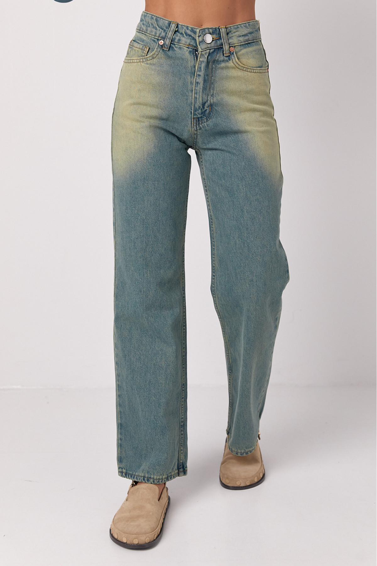 Джинси жіночі з ефектом twotone coloring  синій колір