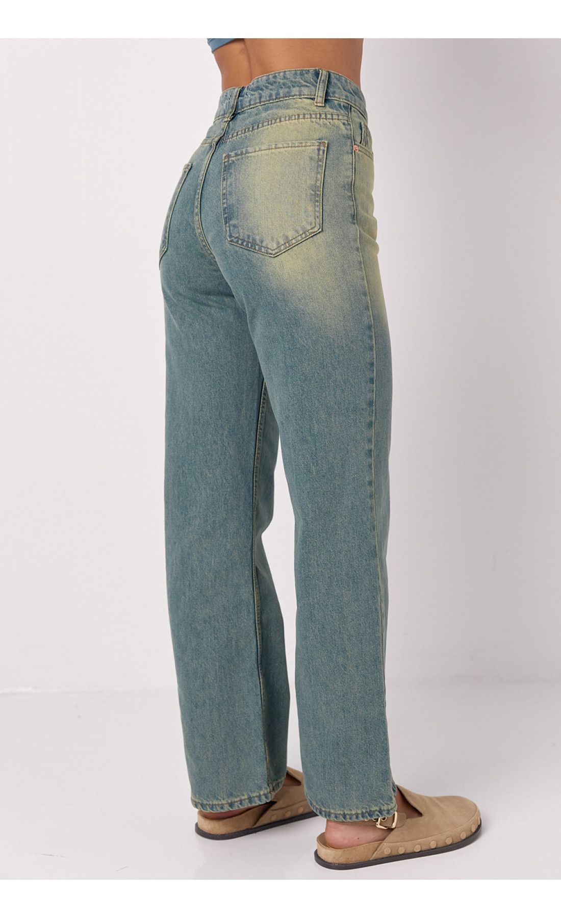 Джинси жіночі з ефектом twotone coloring  синій колір