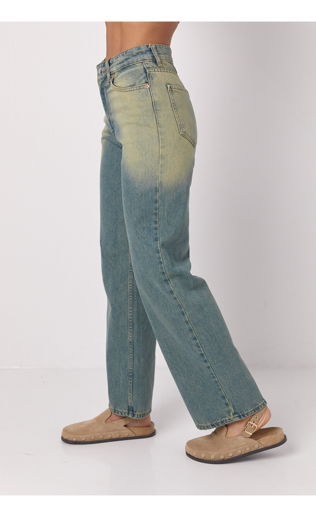 Джинси жіночі з ефектом twotone coloring  синій колір