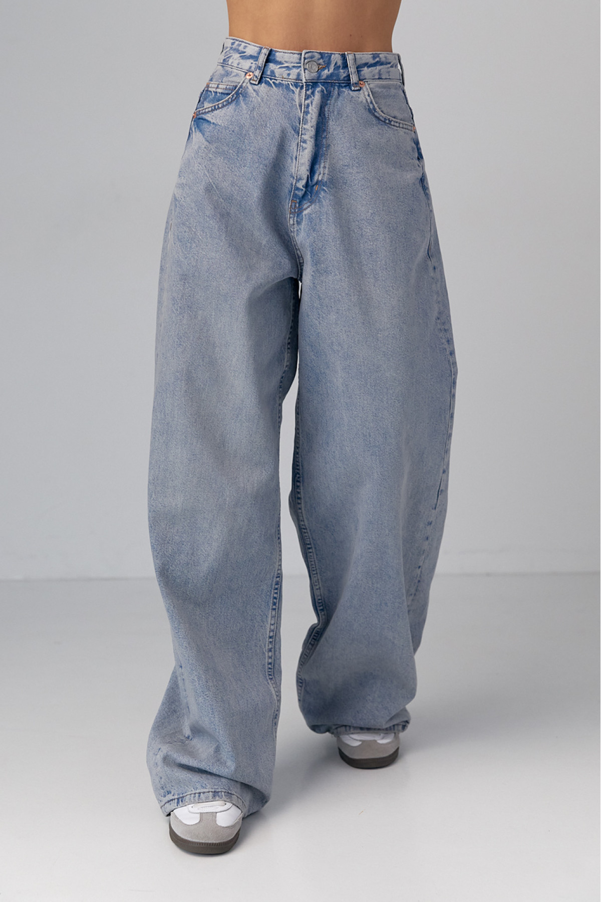 Жіночі широкі жіночі джинси wideleg  синій колір