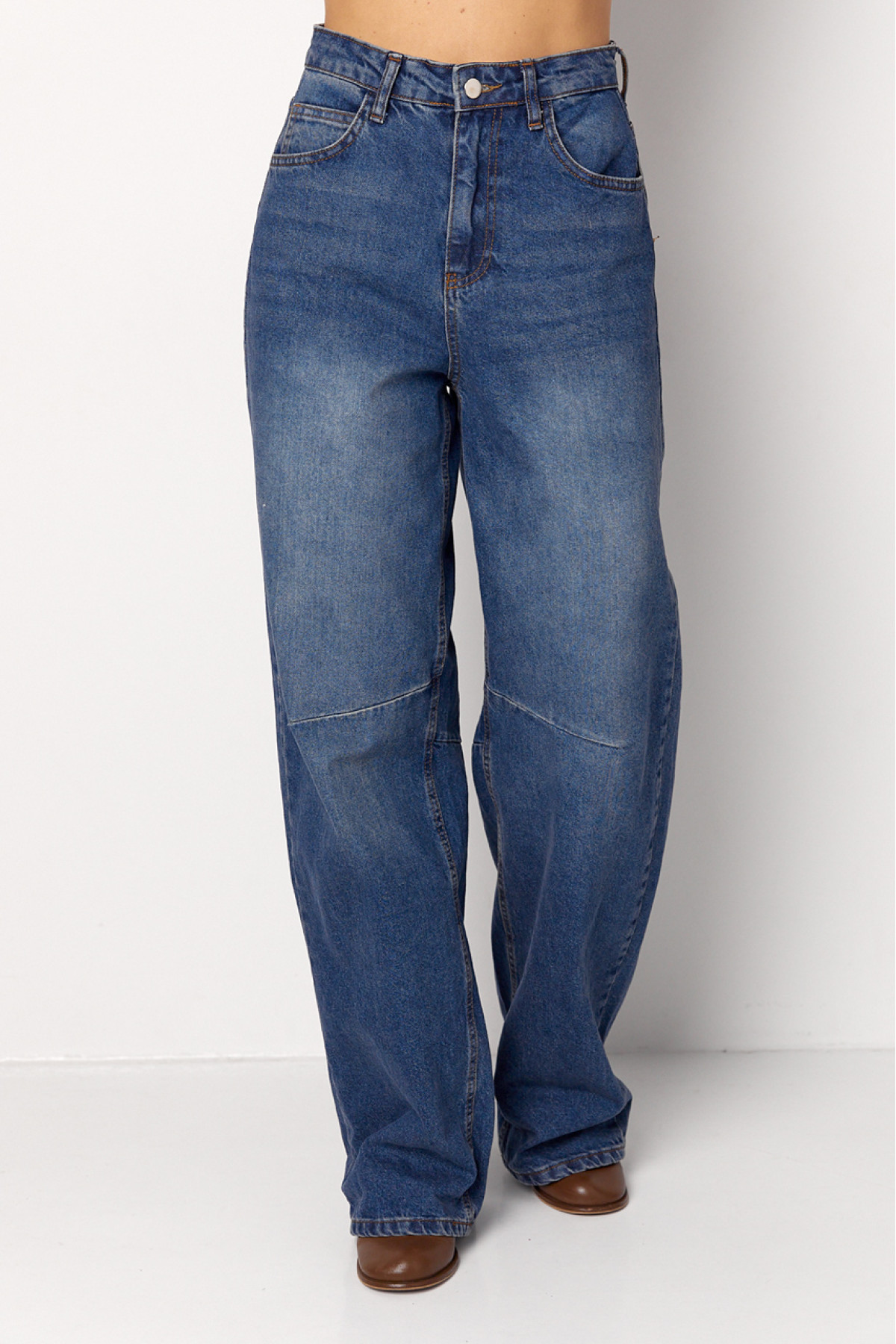 Жіночі жіночі джинси Skater з високою посадкою  синій колір