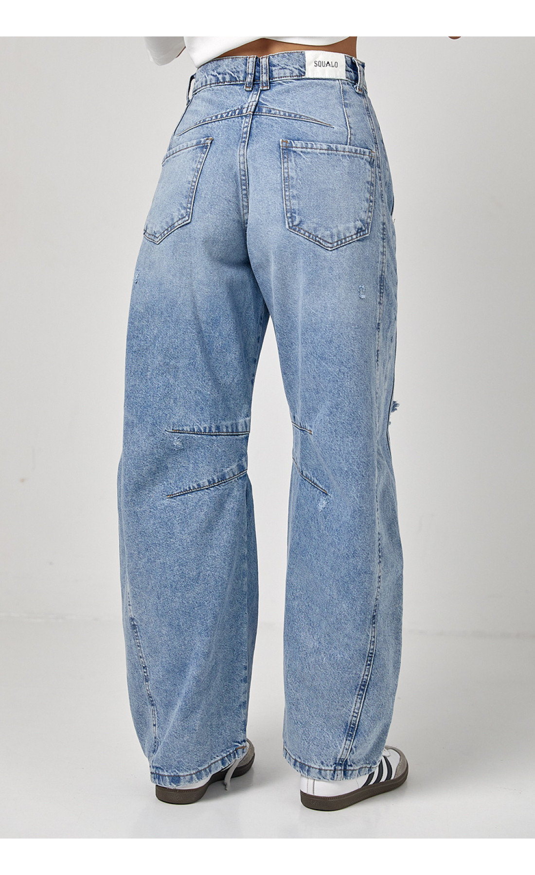 Джинси жіночі  Вaggy з рваним ефектом  джинс колір