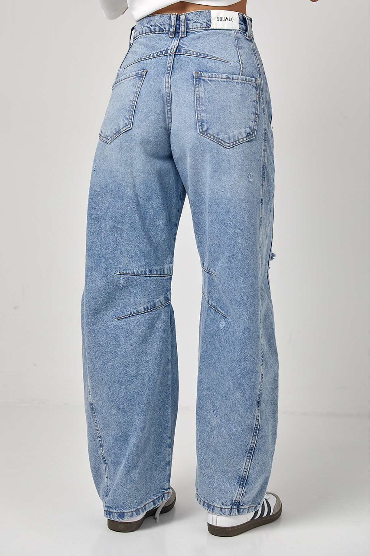 Джинси жіночі  Вaggy з рваним ефектом  джинс колір