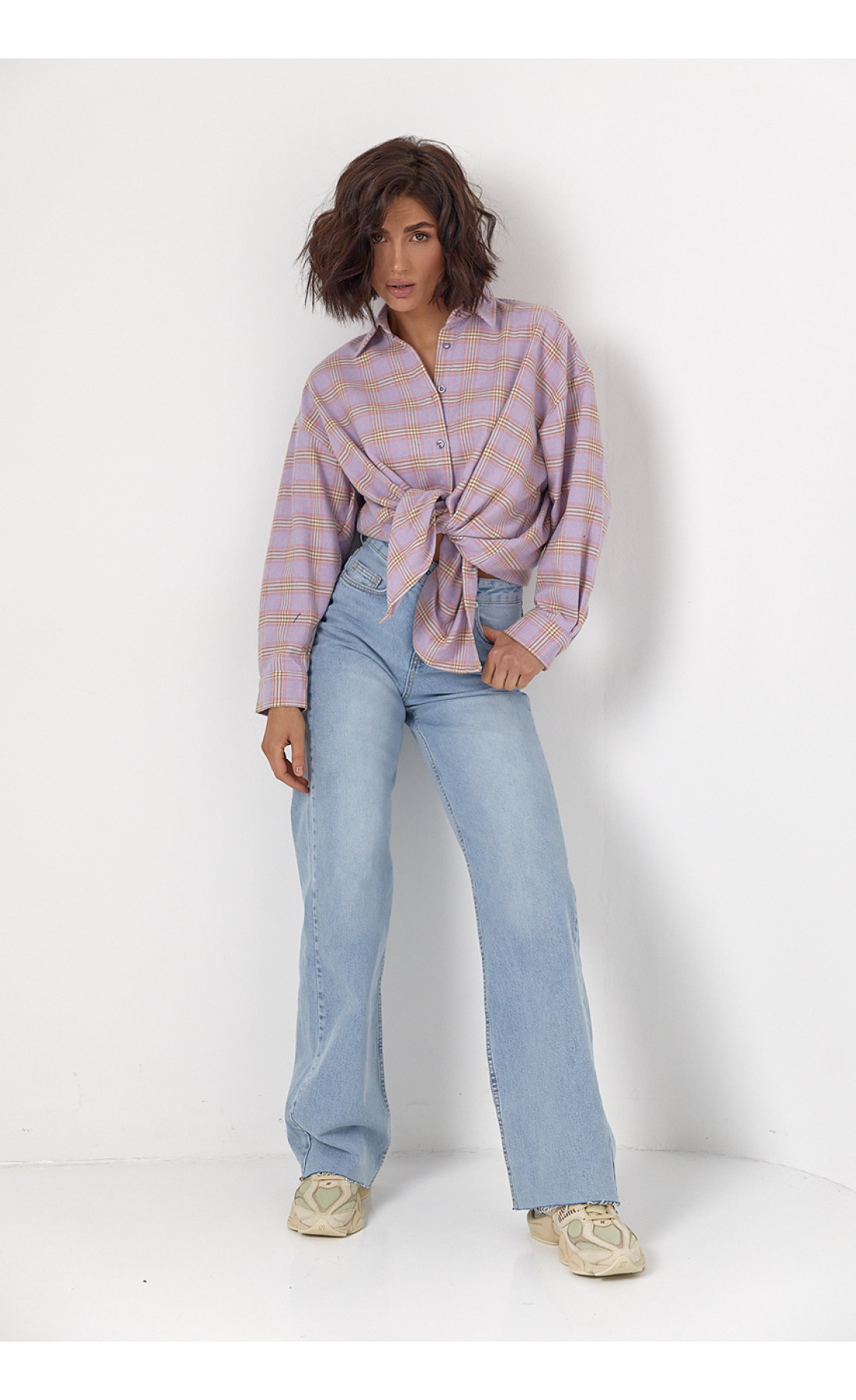 Джинси Straight прямого крою з необробленим низом  блакитний колір