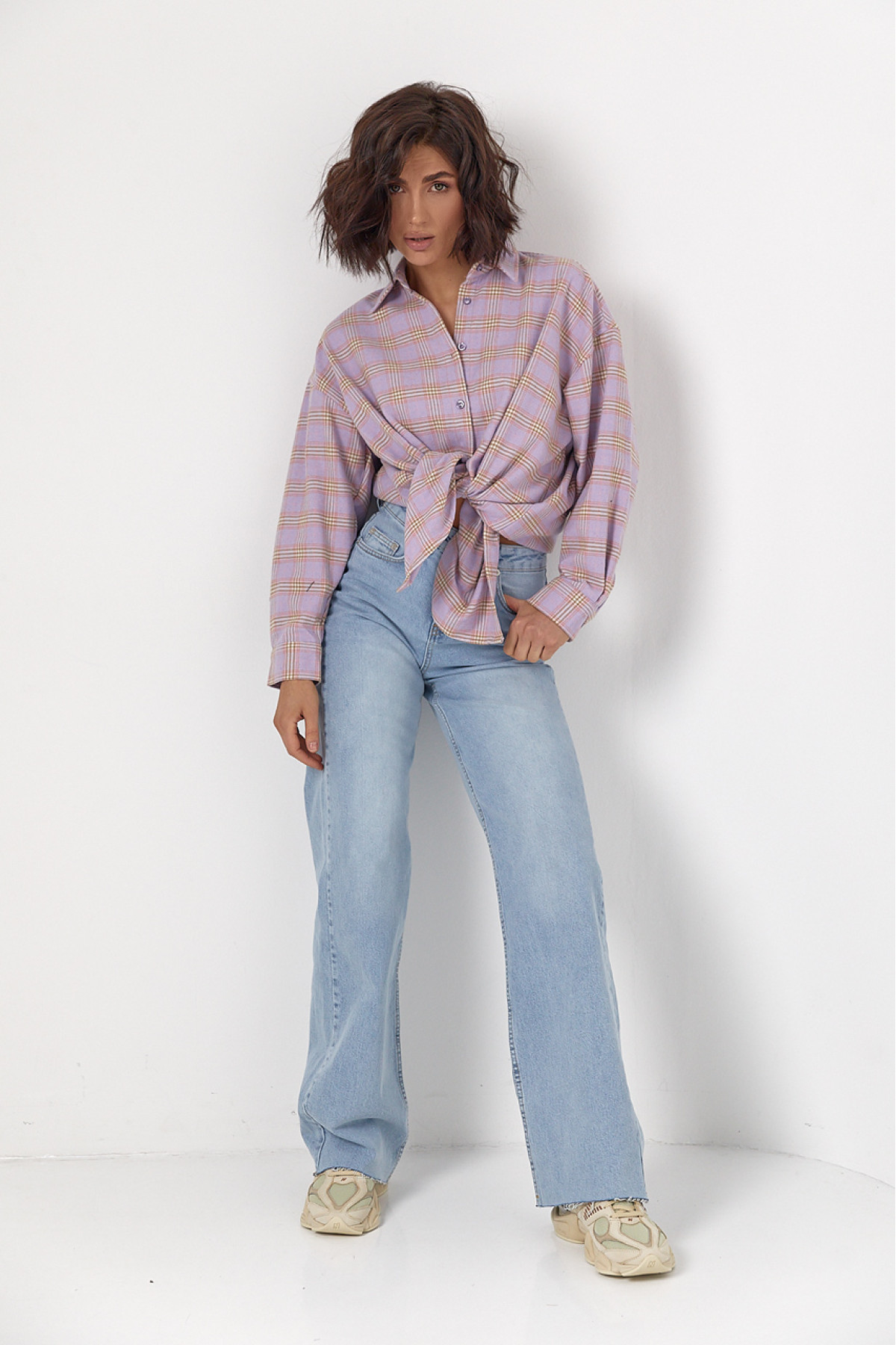 Джинси Straight прямого крою з необробленим низом  блакитний колір