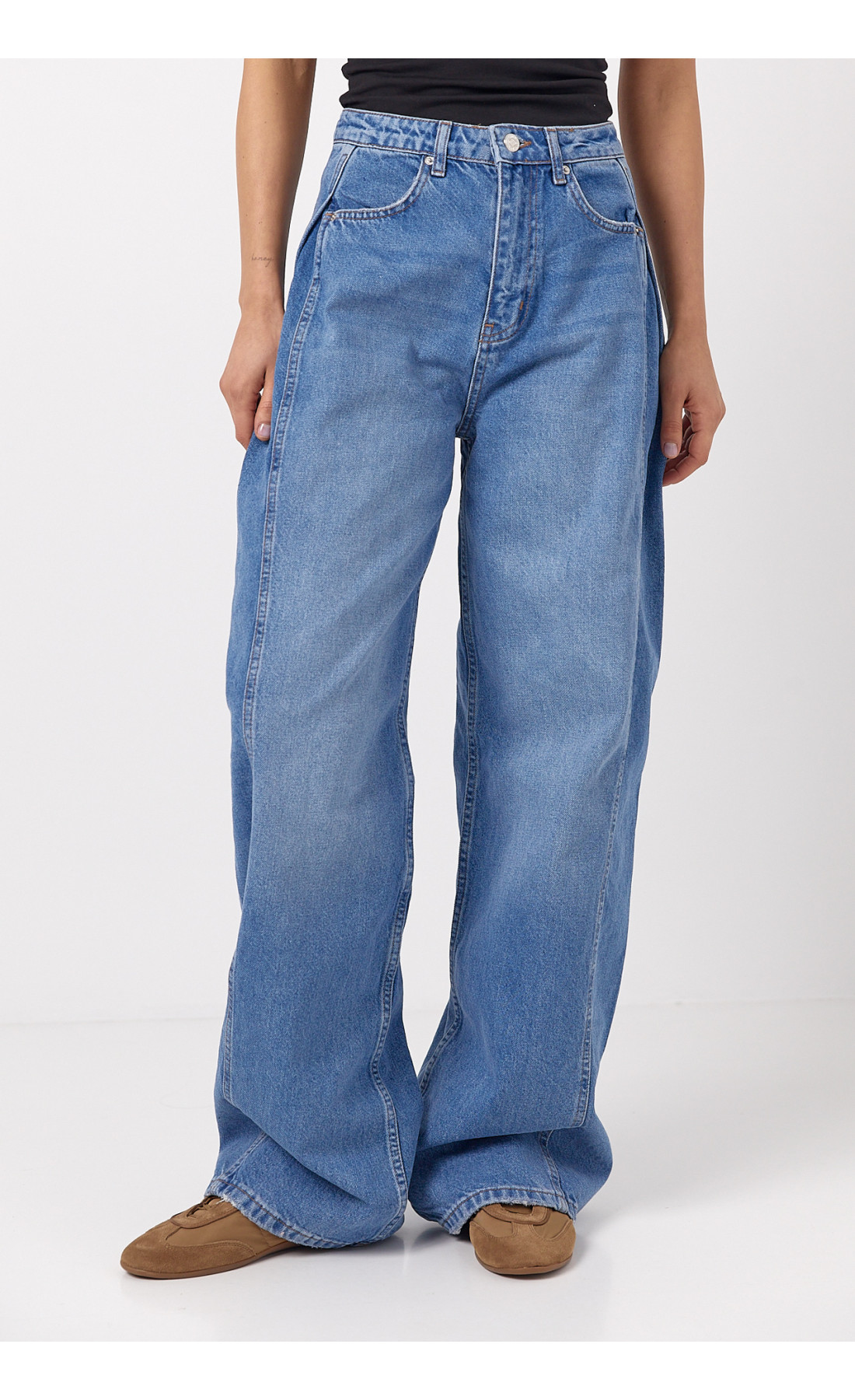 Широкі жіночі жіночі джинси Baggy  синій колір