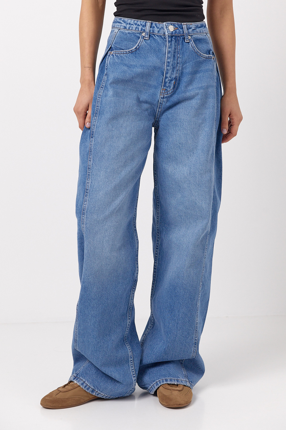 Широкі жіночі жіночі джинси Baggy  синій колір