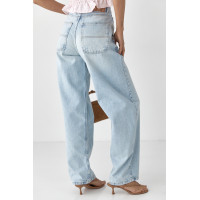 Однотонні жіночі джинси Baggy  блакитний колір