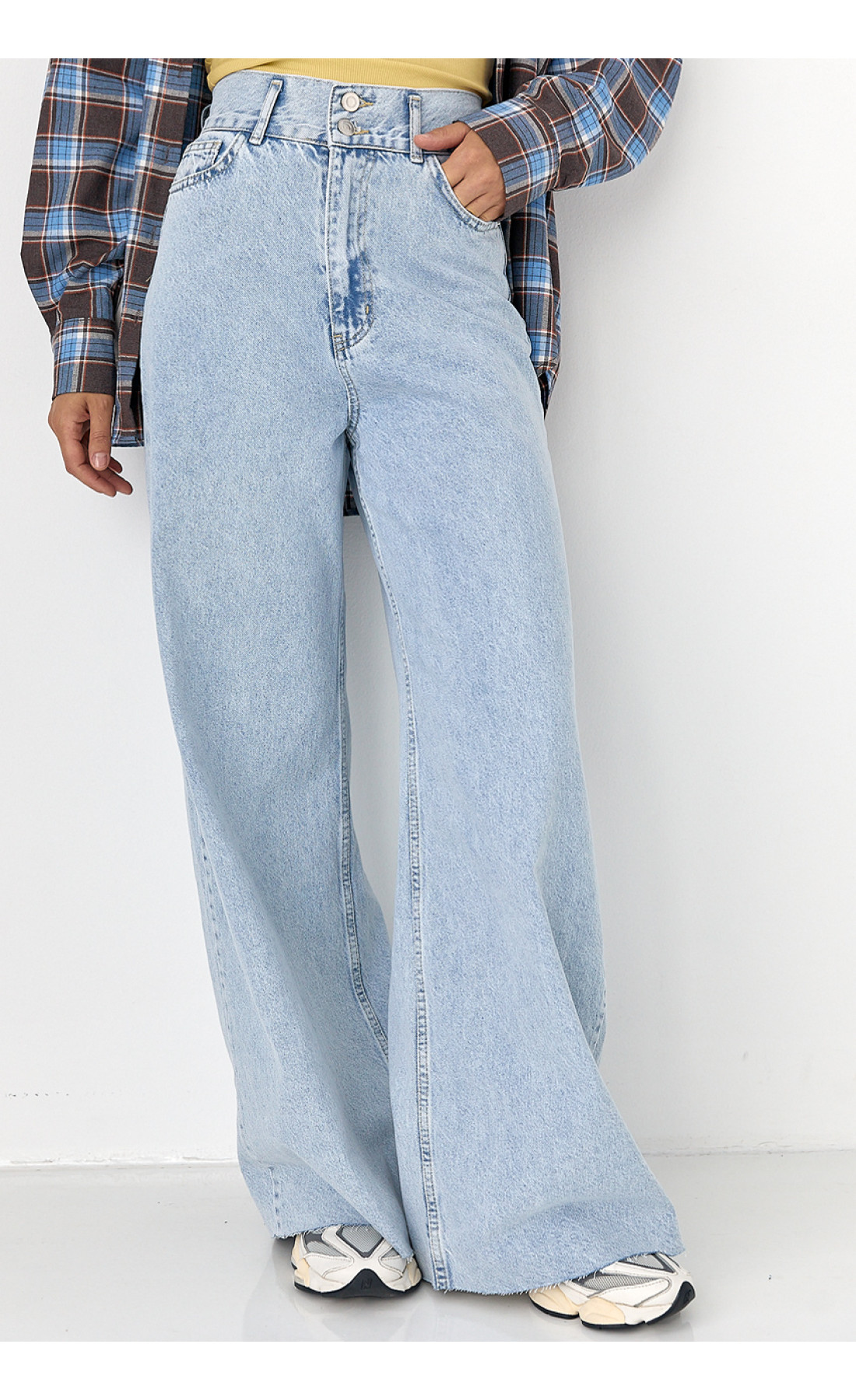 Жіночі жіночі джинси Palazzo з високою талією  блакитний колір