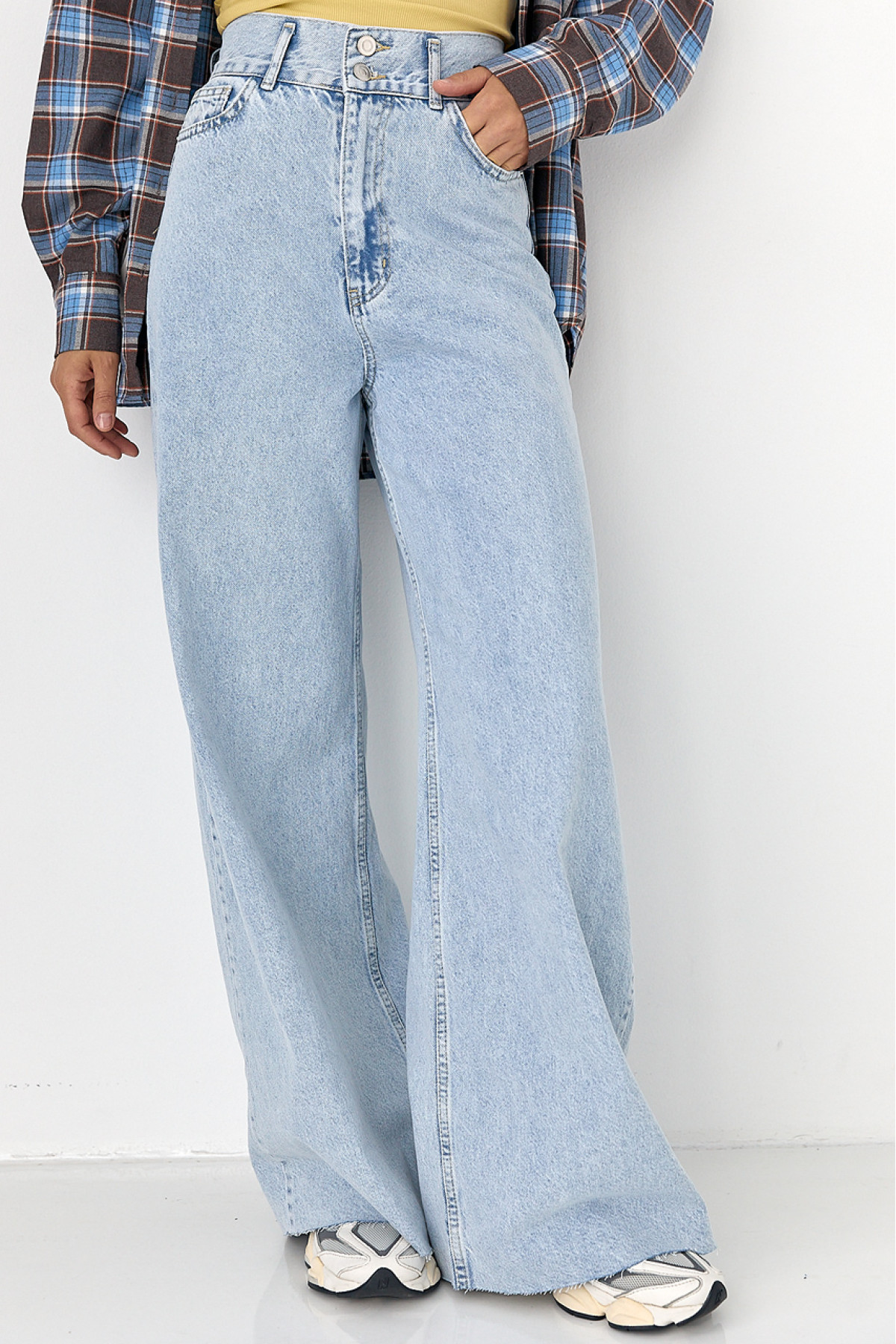 Жіночі жіночі джинси Palazzo з високою талією  блакитний колір