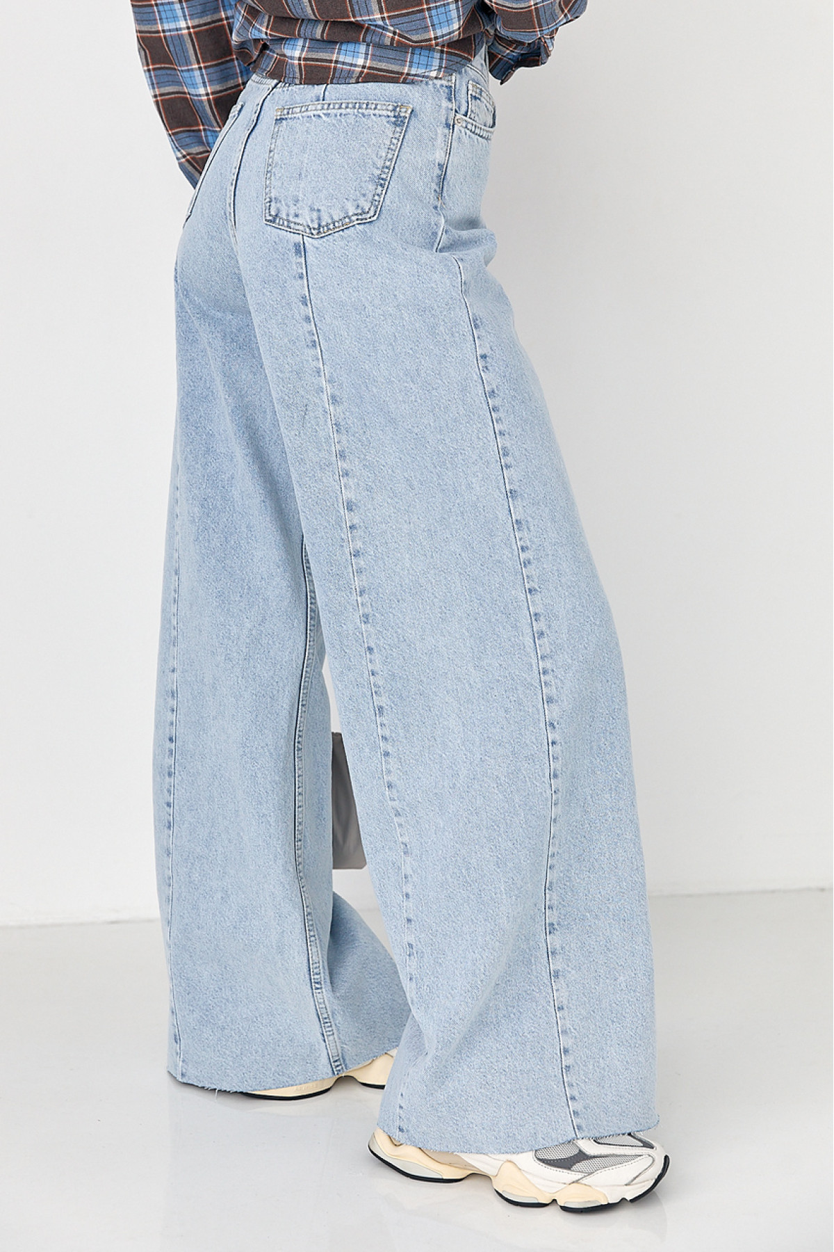 Жіночі жіночі джинси Palazzo з високою талією  блакитний колір