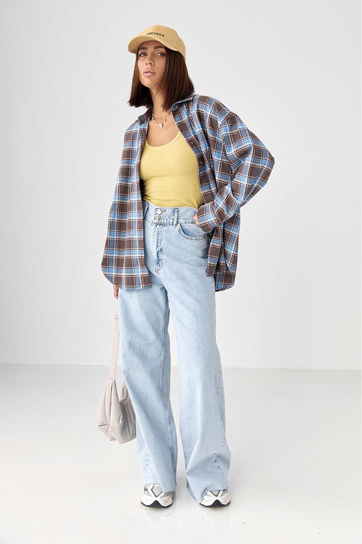 Жіночі жіночі джинси Palazzo з високою талією  блакитний колір