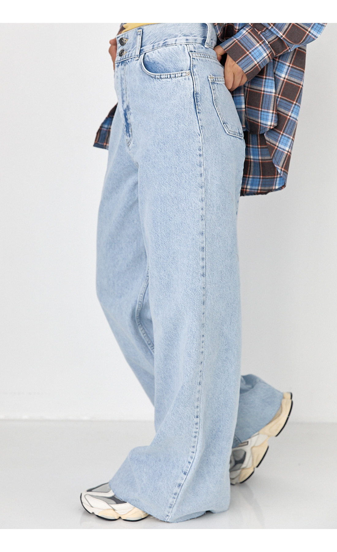 Жіночі жіночі джинси Palazzo з високою талією  блакитний колір