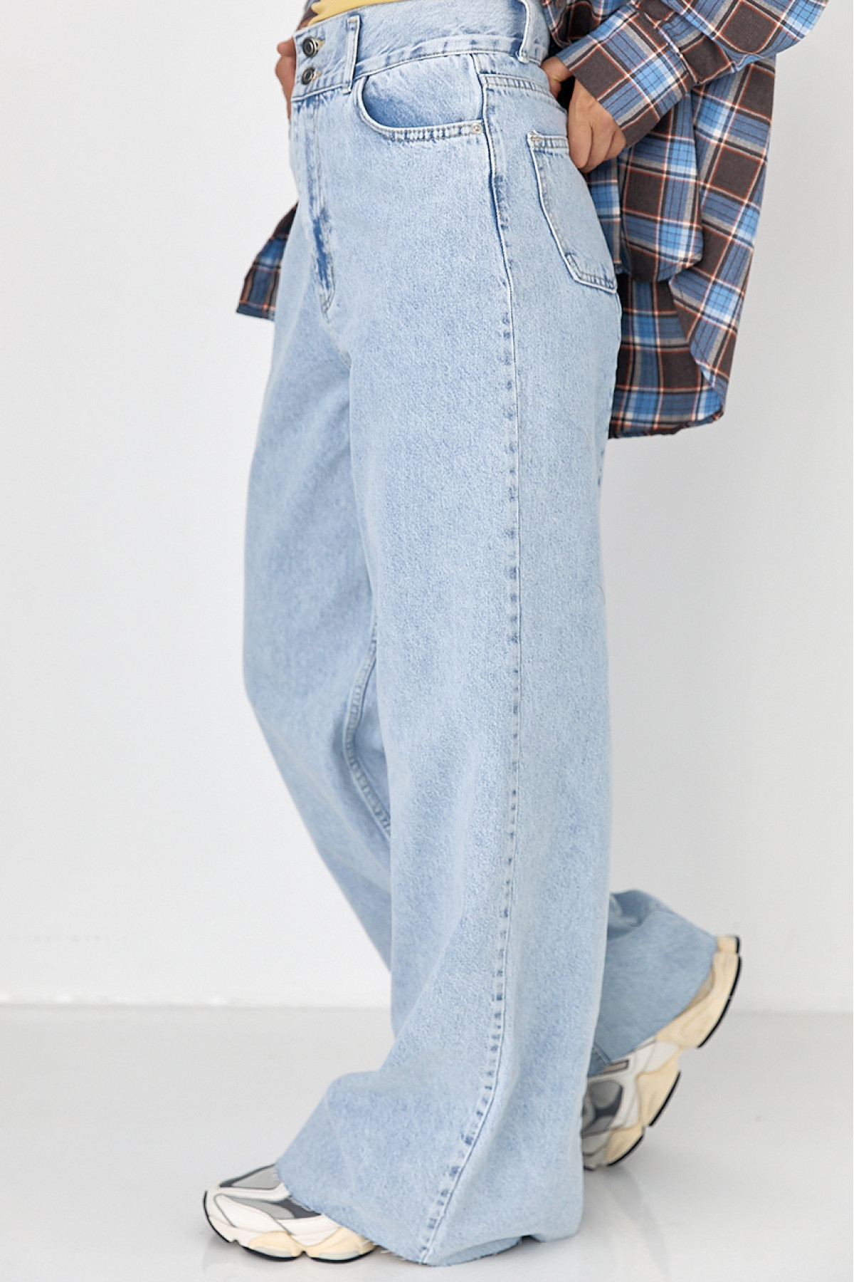 Жіночі жіночі джинси Palazzo з високою талією  блакитний колір