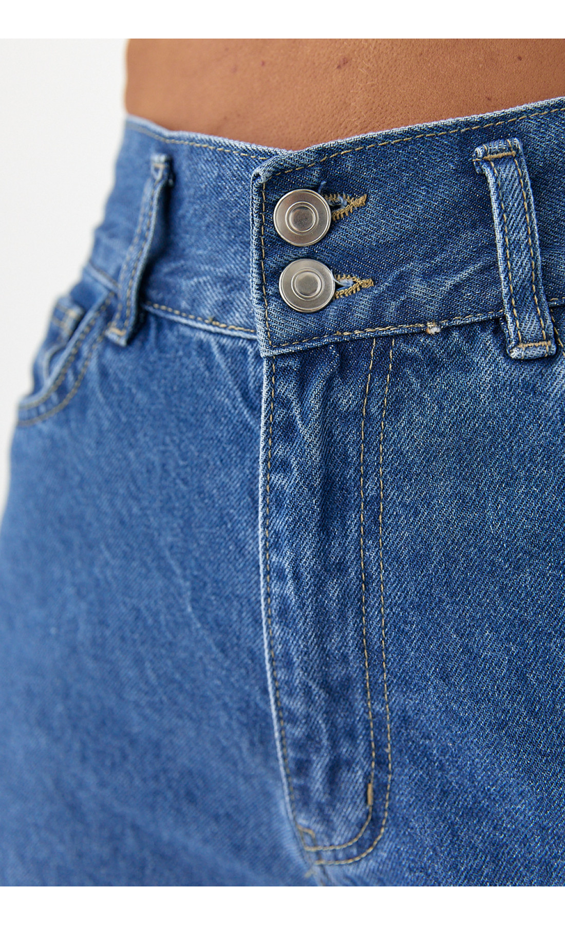 Широкі жіночі джинси Palazzo з необробленим низом  синій колір