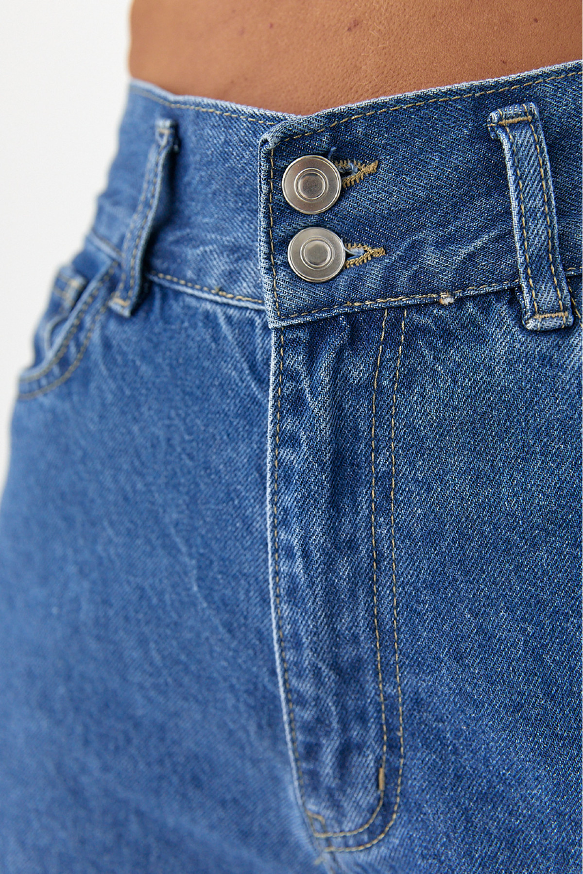 Широкі жіночі джинси Palazzo з необробленим низом  синій колір