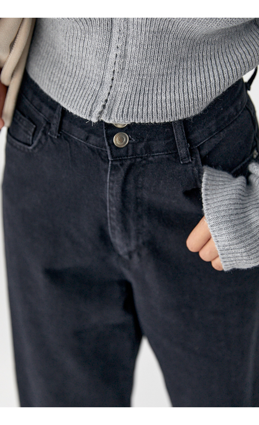 Чорні жіночі джинси Palazzo з необробленим низом  чорний колір