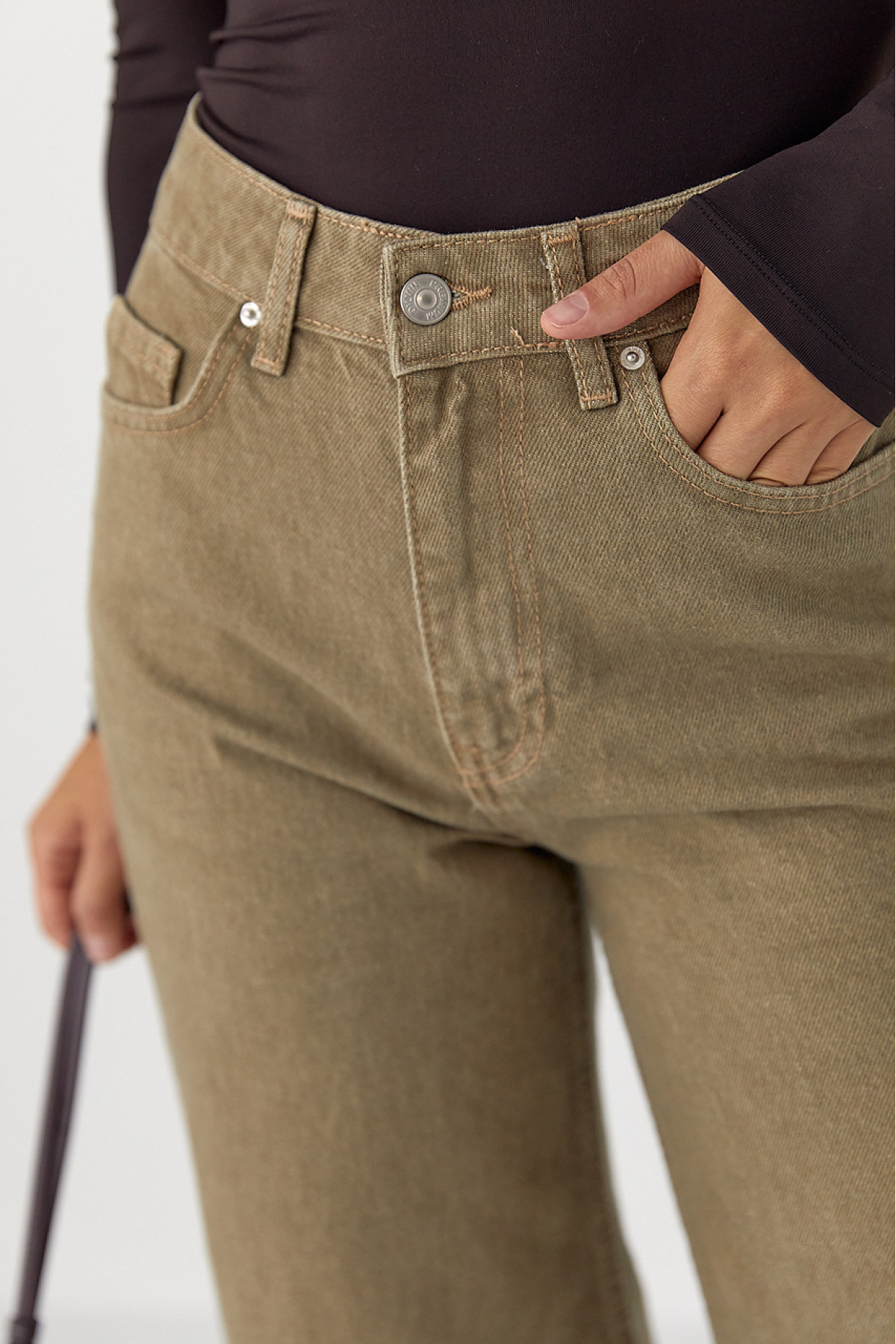 Широкі жіночі джинси Palazzo з високою талією  світлокоричневий колір