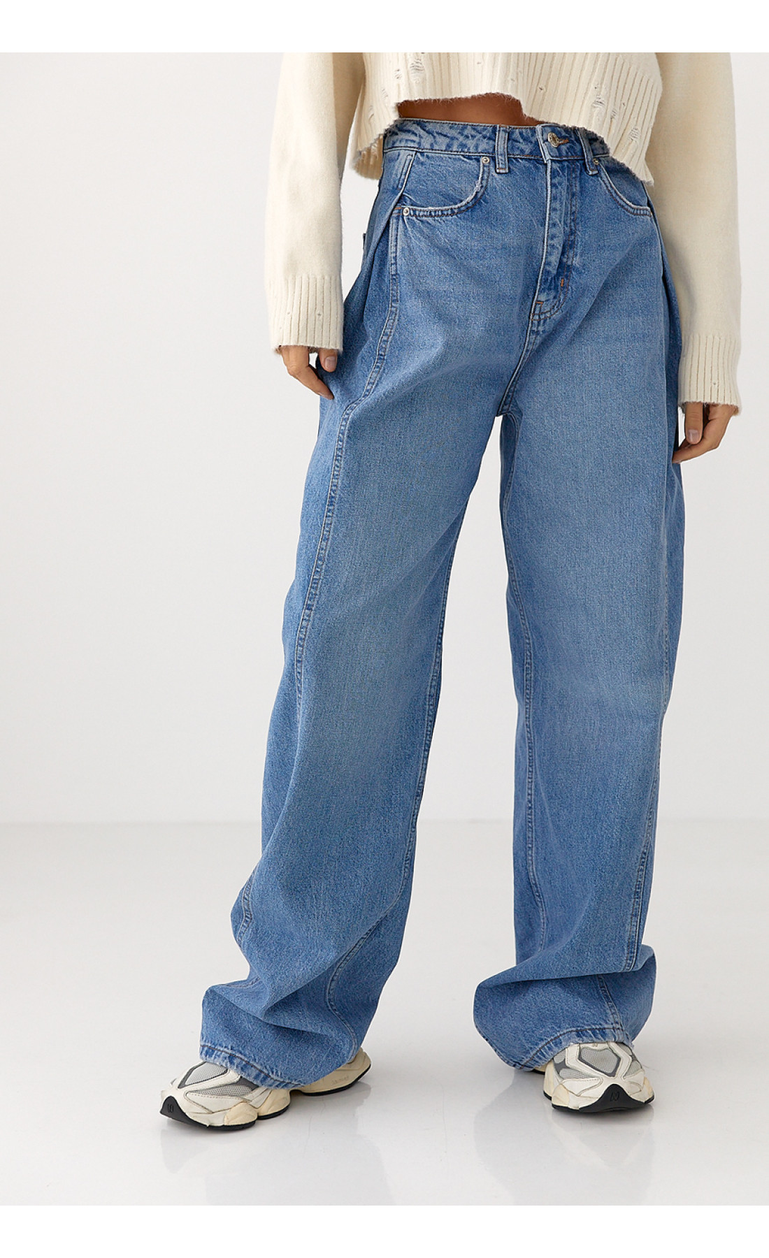 Сині широкі жіночі джинси Baggy  синій колір