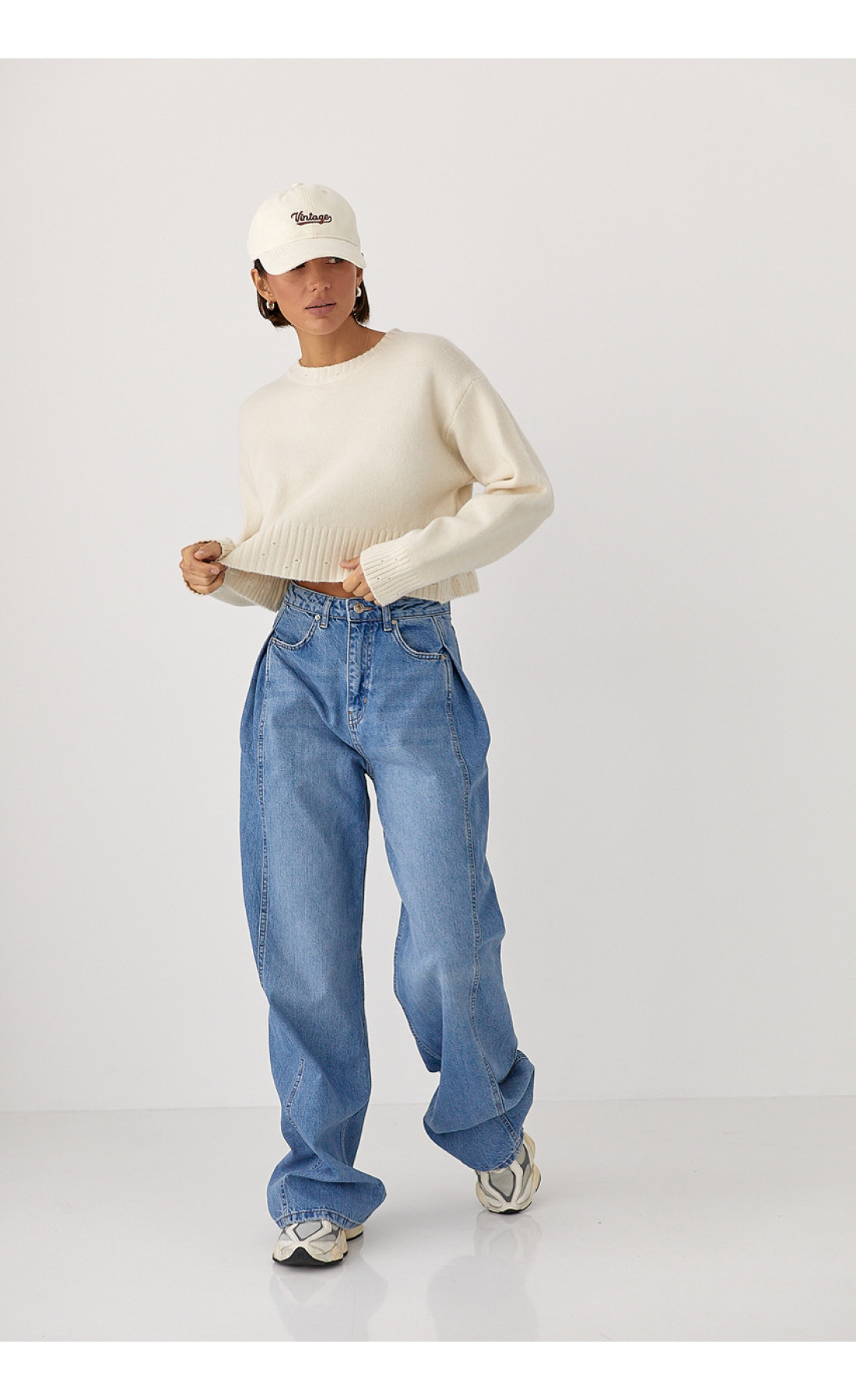 Сині широкі жіночі джинси Baggy  синій колір