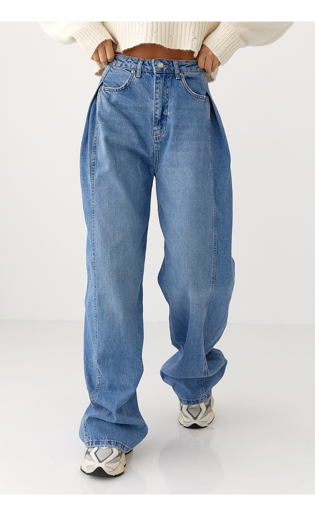 Сині широкі жіночі джинси Baggy  синій колір