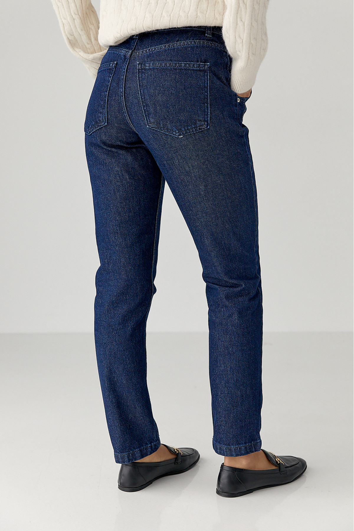 Джинси Mom fit  із застібкою на ґудзиках  синій колір
