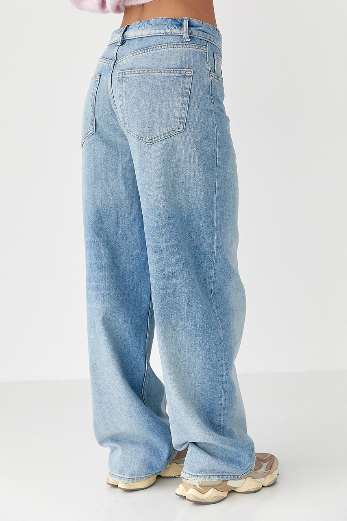 Джинси Baggy з підгорнутим поясом  джинс колір