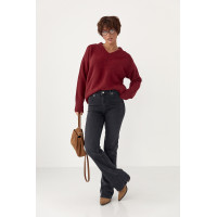 Жіночі прямі жіночі джинси з високою посадкою  чорний колір