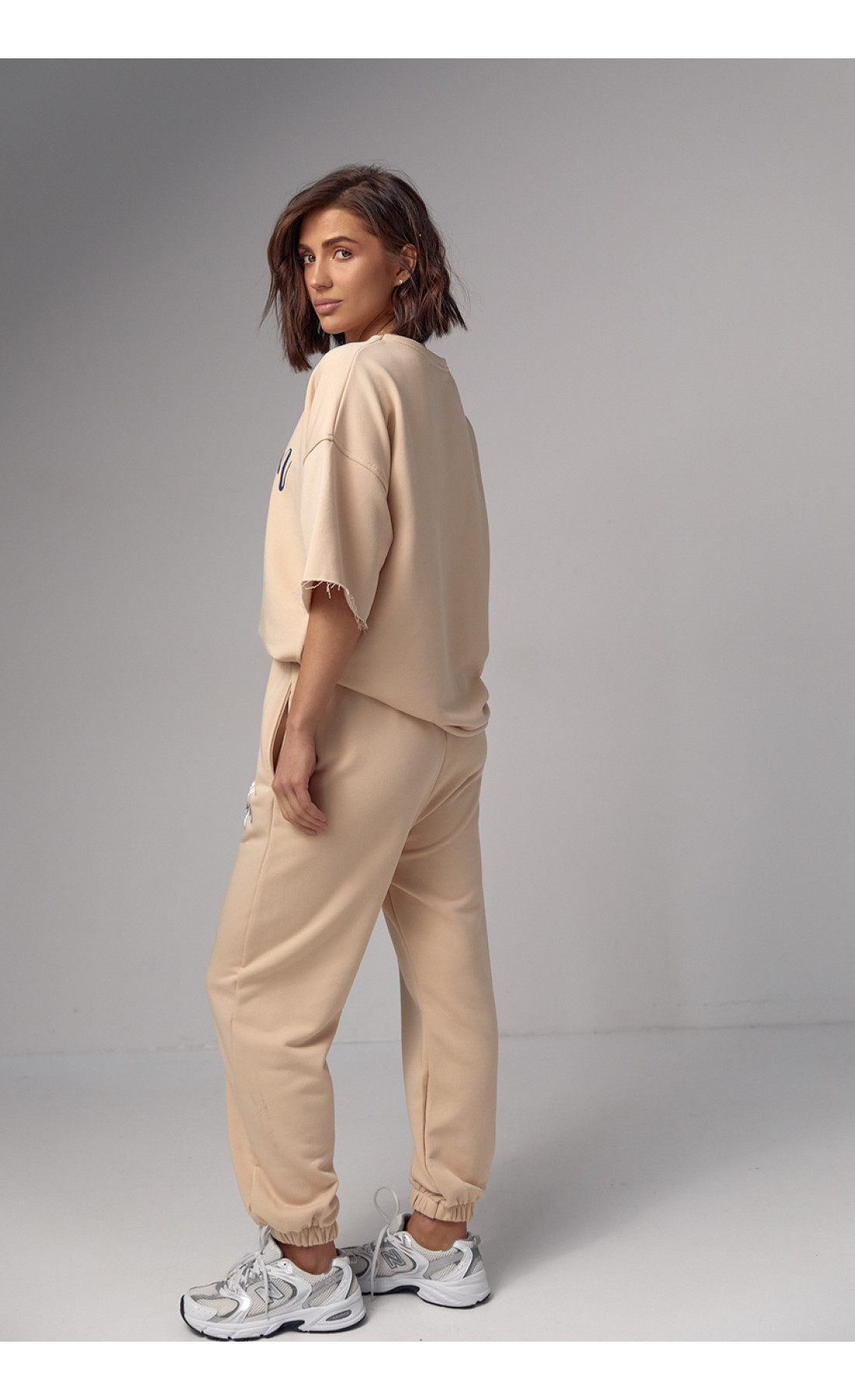 Жіночий спортивний костюм з написом ichigan  кремовий колір