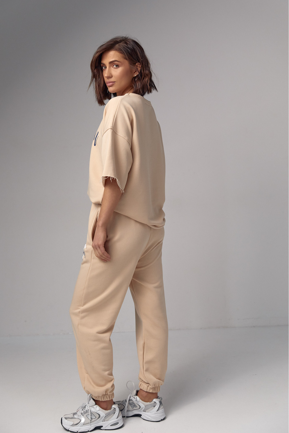 Жіночий спортивний костюм з написом ichigan  кремовий колір