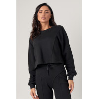 Спортивний костюм жіночий з акцентними швами  чорний колір