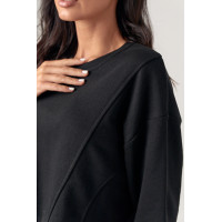 Спортивний костюм жіночий з акцентними швами  чорний колір