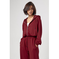 Спортивний костюм із джогерами та кофтою з капюшоном  бордо колір