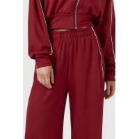 Спортивний костюм із коротким худі на блискавці та прямими штанами  бордо колір
