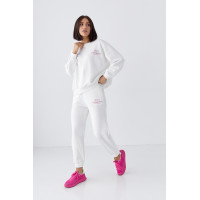 Жіночий спортивний костюм із джогерами та світшотом  молочний колір