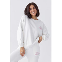 Жіночий спортивний костюм із джогерами та світшотом  молочний колір