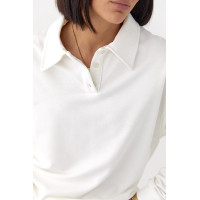 Костюм із шортами та світшотомполо  молочний колір