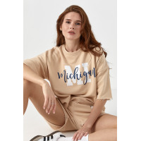 Спортивний костюм з принтом ichigan  кремовий колір