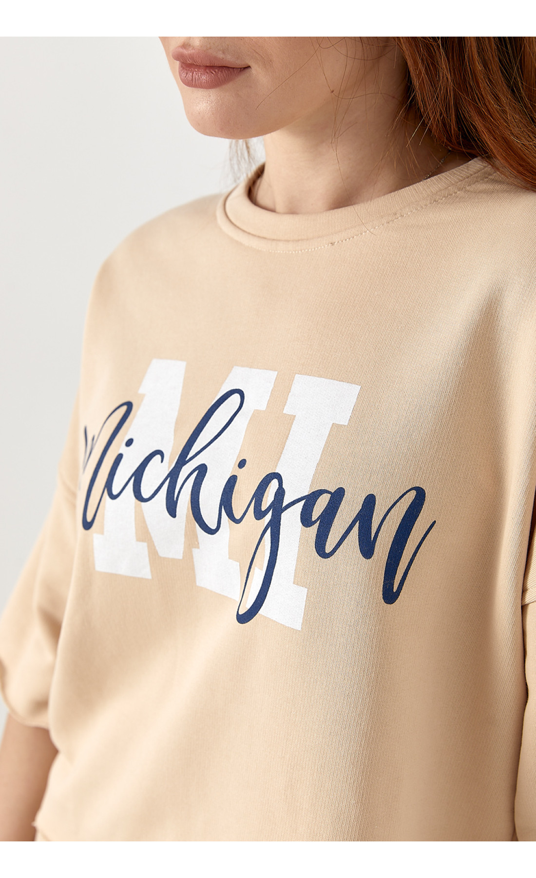 Спортивний костюм з принтом ichigan  кремовий колір