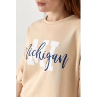 Спортивний костюм з принтом ichigan  кремовий колір